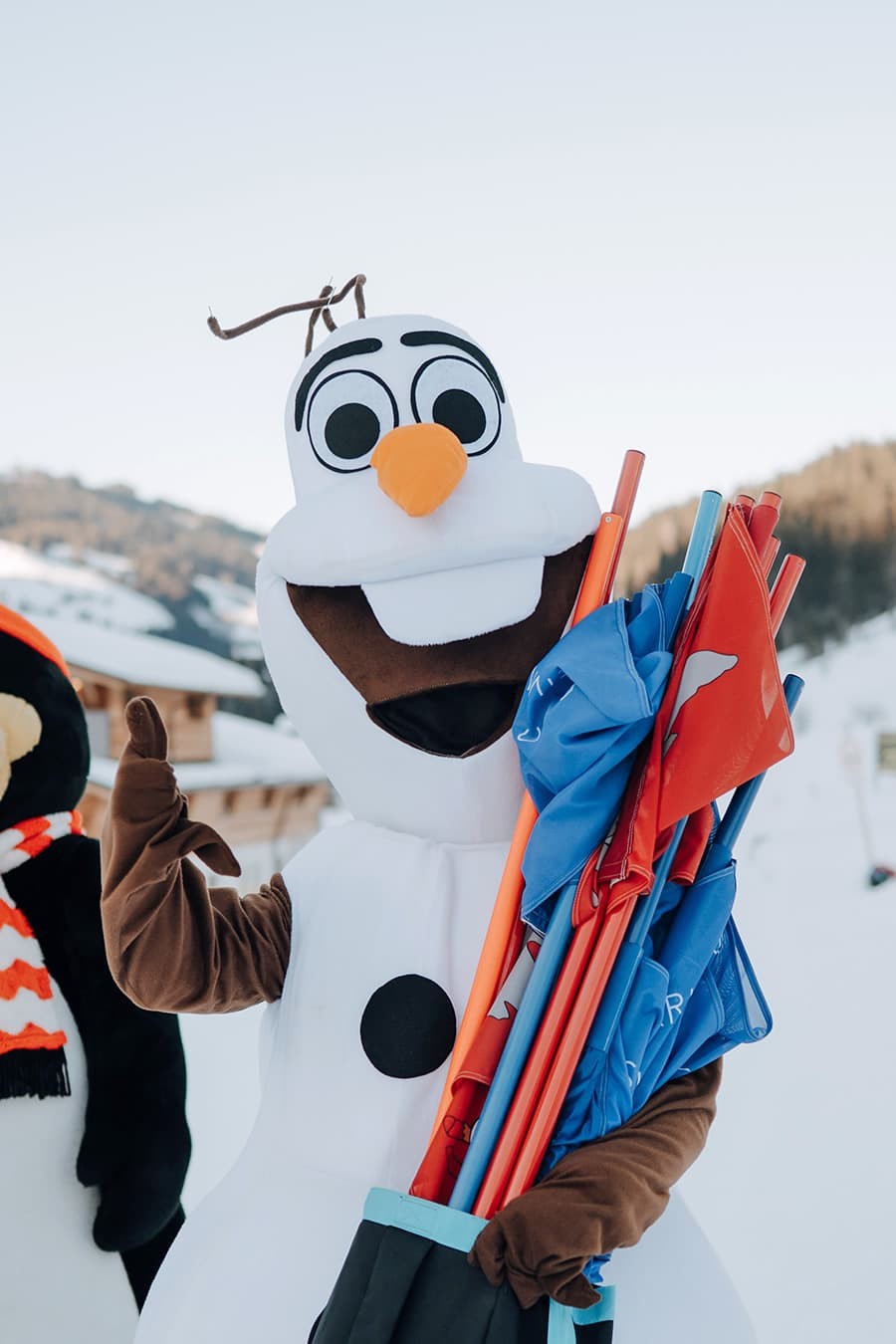 Olaf mit Schneestöcke