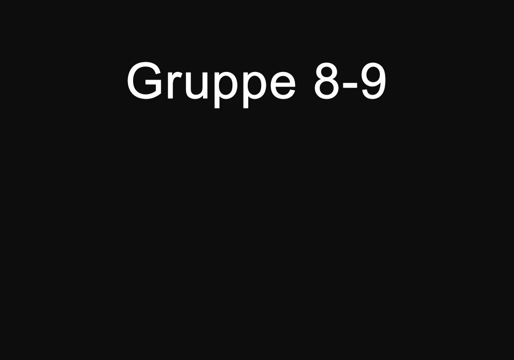 Gruppeneinteilung Gruppe 8 und 9
