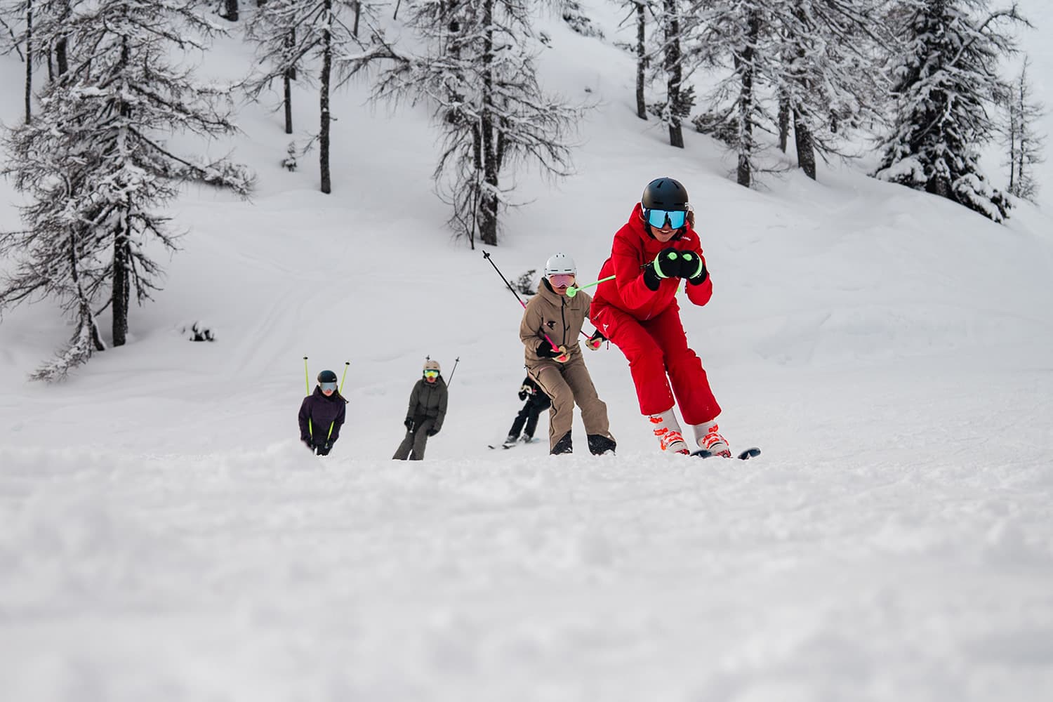 Eingeteilte Skigruppe bei der Skischule und Snowboardschule Kleinarl