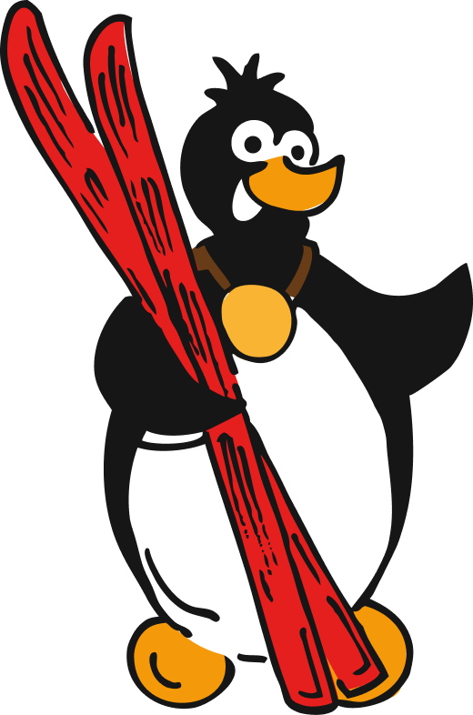 Maskottchen Pingu der Skischule Kleinarl